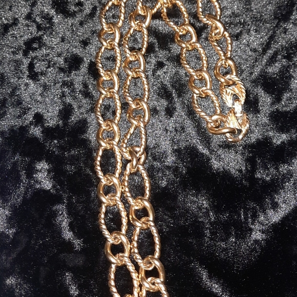 Vintage Goldstone Monet Link Necklace - Picture 2 of 4